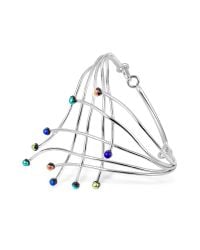 FORZIERI | Metallic Fireworks Glass Stones Sterling Silver Cuff Bracelet | Lyst