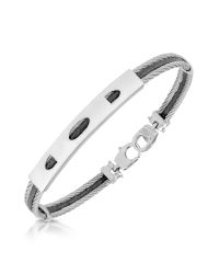 FORZIERI | Metallic Stainless Steel Bracelet With Rectangular Plaque for Men | Lyst