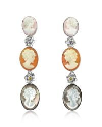 Mia & Beverly | Metallic Cameo Drop Earrings | Lyst