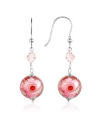 House of Murano - Vortice - Pink Swirling Murano Glass Bead Earrings - Lyst