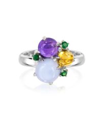 Mia & Beverly - Blue Gemstones 18k White Gold Ring - Lyst