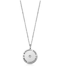 Michael Kors - Metallic Heritage Signature Charm W/crystal Necklace - Lyst