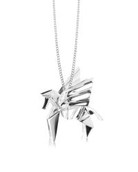 Origami Jewellery - Metallic Sterling Silver Pegasus Pendant Long Necklace - Lyst