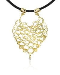 Orlando Orlandini | Scintille - Diamond Drop 18k Yellow Gold Net Necklace | Lyst