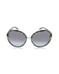 Emilio Pucci - Blue Ep0012 Fantasy Acetate Round Sunglasses - Lyst