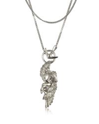 Roberto Cavalli - Metallic Pegaso Old Silver Pendant - Lyst