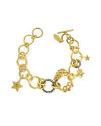 Roberto Cavalli - Metallic Lion Golden Metal Bracelet W/crystals - Lyst