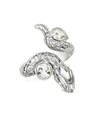 Just Cavalli | Metallic Silver Snake Women's Ring | Lyst