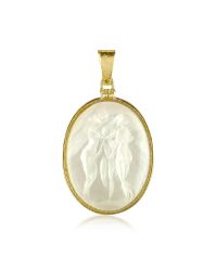 Tagliamonte - White Three Graces - 18k Gold Mother Of Pearl Cameo Pendant - Lyst