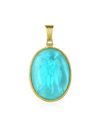 Tagliamonte - Blue Three Graces - 18k Gold Mother Of Pearl Cameo Pendant - Lyst