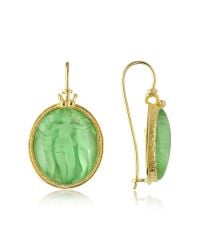 Tagliamonte - Green Three Graces - 18k Gold Mother Of Pearl Cameo Earrings - Lyst