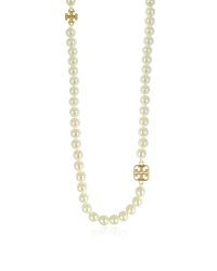 Tory Burch | White Evie Long Necklace | Lyst