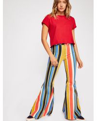 Free People Multicolor Just Float On Printed Flare Jeans By We The Free