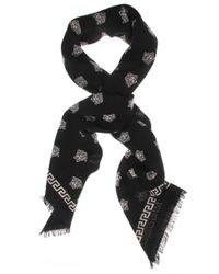 Versace - All Over Medusa Square Scarf Black/white - Lyst