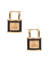 Vivienne Westwood | Metallic Darianne Padlock Earrings Yellow Gold/black | Lyst