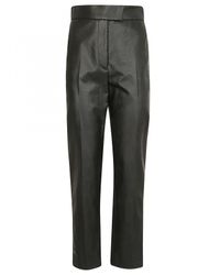 Sara Battaglia - Black SARA BATTAGLIA pantalone ecopelle nero - Lyst