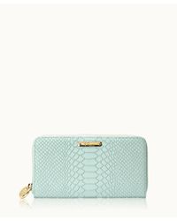 Gigi New York Blue Large Zip Around Wallet