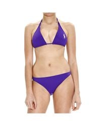 Polo Ralph Lauren | Purple Swimsuit Bikini Triangle Large Pony | Lyst