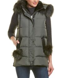 Nicole Benisti Green Centro Leather-trim Vest