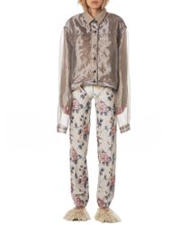 Y. Project - Brown Moiré Overlay Denim Jacket - Lyst