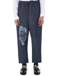 Isabel Benenato - Blue Pleated Cropped Trousers for Men - Lyst