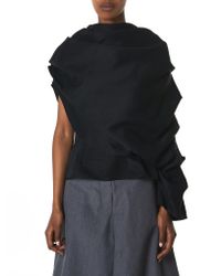 Awake - Black Asymmetric Draped Blouse - Lyst