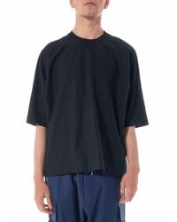 Homme Plissé Issey Miyake - Blue Relaxed Round Neck Tee for Men - Lyst