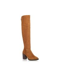 Carvela Kurt Geiger Brown Wish Black Suede High Leg Boots