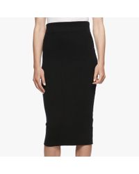 James Perse Black Melange Rib Pencil Skirt