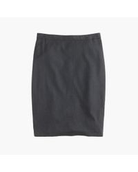 J.Crew Petite Pencil Skirt In Pinstripe Super 120s Wool in Charcoal