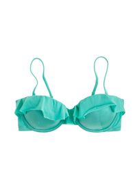 J.Crew | Green Dd-cup Jersey Lomellina Ruffle Underwire Bikini Top | Lyst