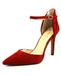 jessica simpson red suede heels