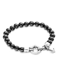 Anchor & Crew - Black Onyx Port Silver And Stone Bracelet - Lyst