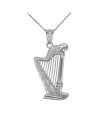QP Jewellers - Metallic Harp Pendant Necklace In Sterling Silver - Lyst