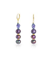 Regenz - Metallic 10kt Gold Drop Peacock Earrings - Lyst
