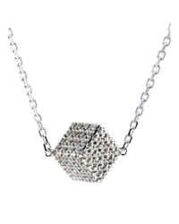 Loushelou - White Diamond Cube Pendant - Lyst