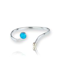 Lavan - Gold And Silver Blue Opal Bangle - Lyst