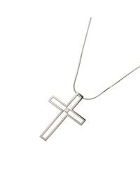 Nehita Jewelry - Metallic White Gold Diamond Cross Necklace - Lyst