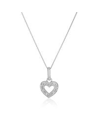 Nehita Jewelry - Metallic White Gold Diamond Open Heart Pendant - Lyst