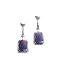 M's Gems by Mamta Valrani - Multicolor Purple Rain Earrings With Diamonds And Ruby - Lyst