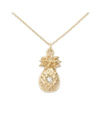 Delicacies Jewelry - Metallic 14kt Gold & Diamond Pineapple Necklace - Lyst