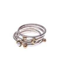 Roseanna Croft Jewellery - Multicolor Black Diamond Stack Ring - Lyst