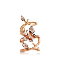 Jooal - Metallic 18kt Rose And White Gold Ring With Diamonds - Lyst