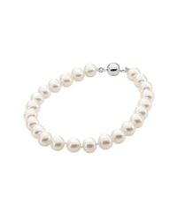StyleRocks - Metallic White Pearl Necklace With Sterling Silver Clasp - Lyst