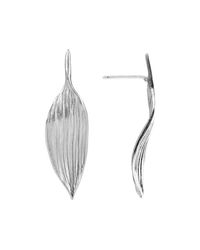 AWU Fine Jewelry - Multicolor Sterling Silver Bamboo Leaf Stud Earrings | - Lyst