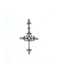 Samuel B. - Metallic 14kt White Gold (rhodium Plated) Cross Pendant With Diamonds - Lyst