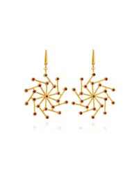 Ayalla Joseph - Metallic Cosmos Earrings With Red Spinel - Lyst