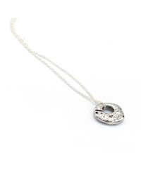 Stephanie Gorski Jewelry - Metallic Circle Stone Necklace Silver - Lyst