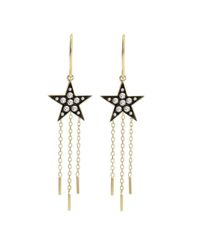 London Road Jewellery - Metallic Portobello Yellow Gold Rose Cut Diamond Star Drop Starry Night Earrings - Lyst