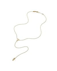Anahita Jewelry - Metallic 18kt Yellow Gold Lariat Necklace With Pave Set Diamond Tri - Lyst
